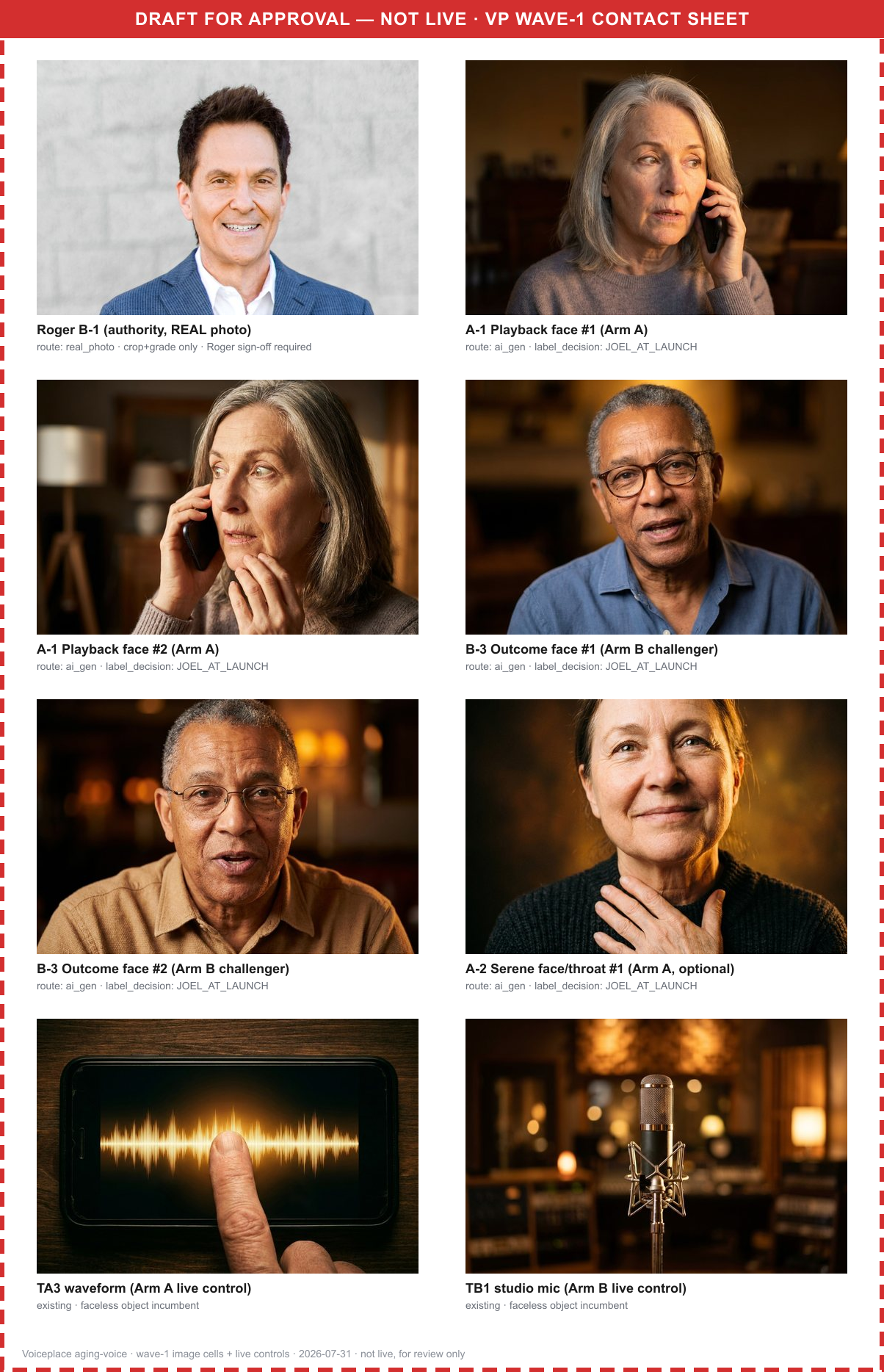 Contact sheet of all wave 1 image finals and controls in one view